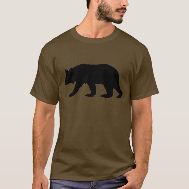 T-shirts Silhueta do urso preto (Frente)