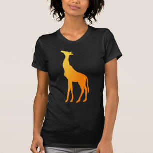 T-shirts Silhueta dourada do girafa