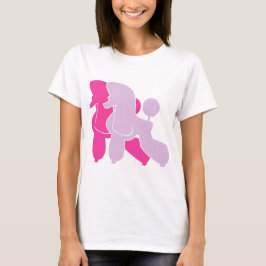 T-shirts Silhueta minimalista de Poodle Rosa