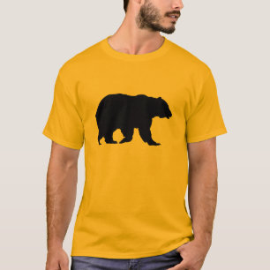 T-shirts Silhueta preta para passeio de urso cinza