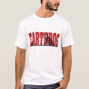 T-shirts Silhueta preta/vermelha de Earthdog