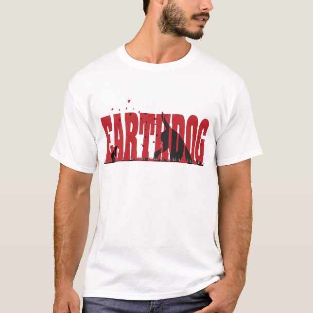 T-shirts Silhueta preta/vermelha de Earthdog (Frente)