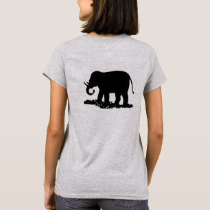 T-shirts Silhueta preto e branco do elefante