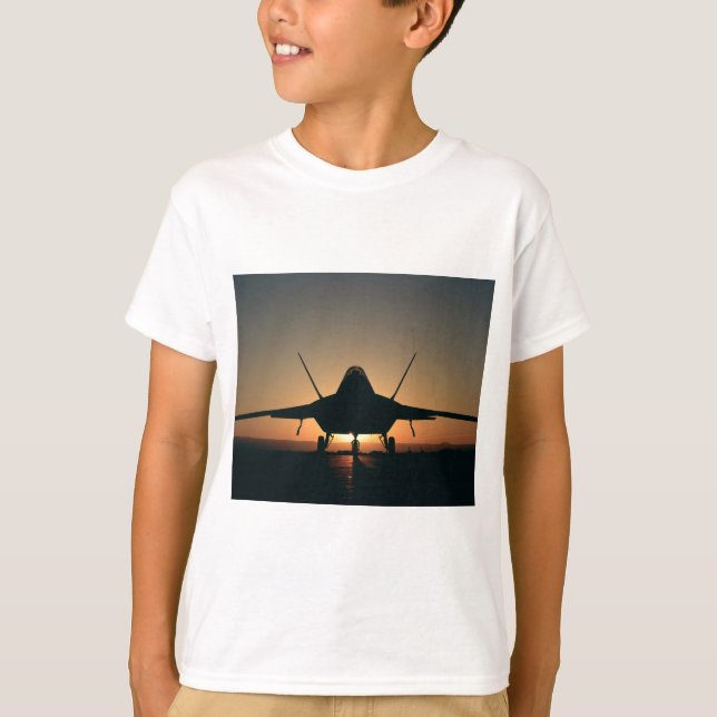 T-shirts Silhuette de aviões militares (Frente)