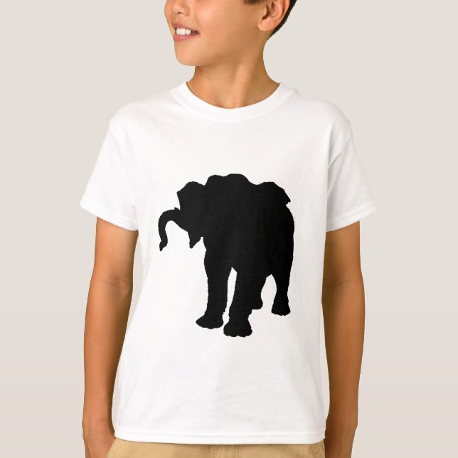 T-shirts Silhuette de Elefante pop Art (Frente)