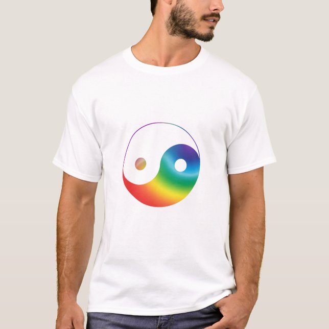 T-shirts Símbolo Arco-íris Yin Yang (Frente)