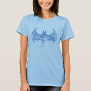 T-shirts Símbolo Batman Folheto Informativo Logotipo Azul
