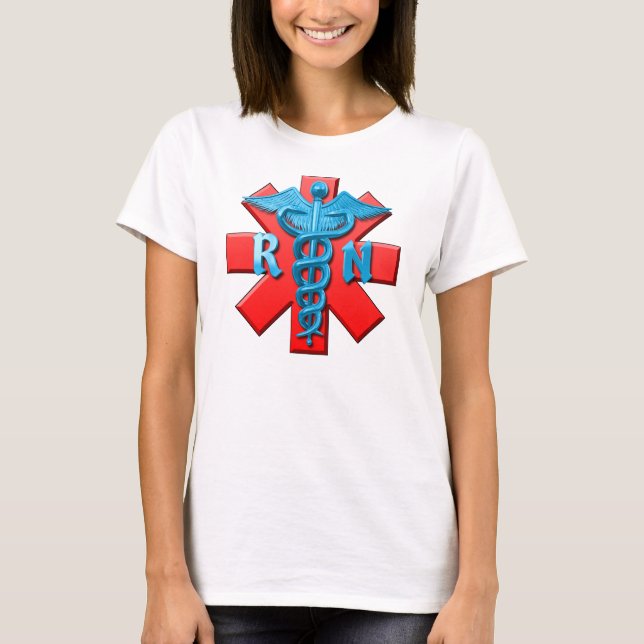 T-shirts Símbolo da enfermeira diplomada (Frente)