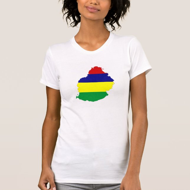T-shirts símbolo da forma do mapa da bandeira de país de (Frente)