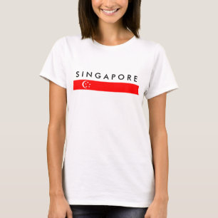 T-shirts símbolo da nação da bandeira de país de singapore