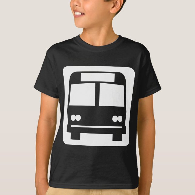 T-shirts Símbolo de barramento - Branco a Escuro (Frente)