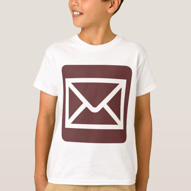 T-shirts Símbolo de envelope - Castanho escuro (Frente)