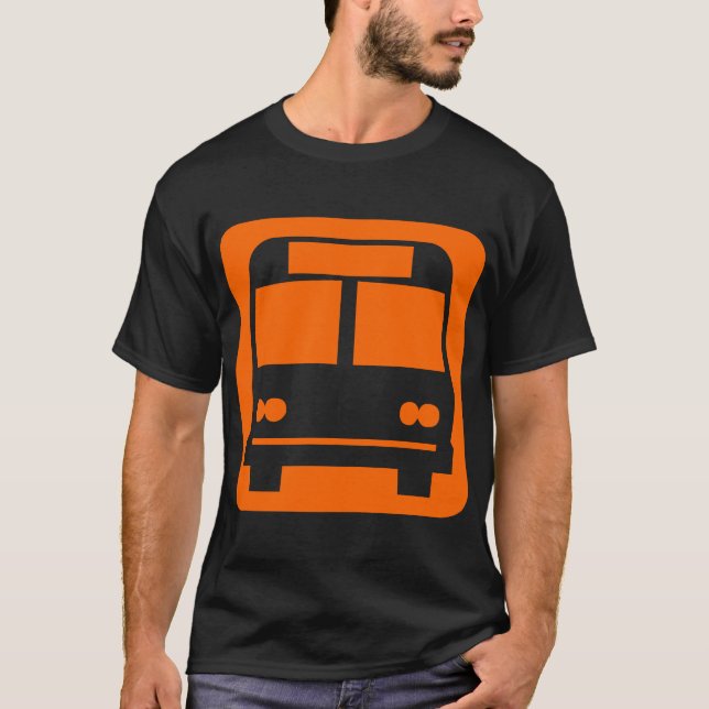 T-shirts Símbolo de ônibus - Laranja (Frente)