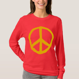 T-shirts Símbolo de paz duro - âmbar no escuro