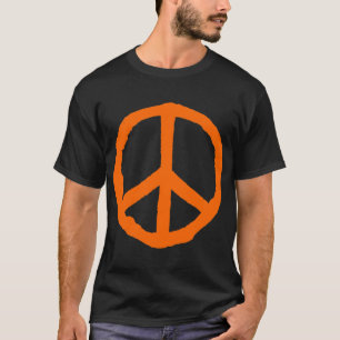 T-shirts Símbolo de paz duro - laranja no escuro