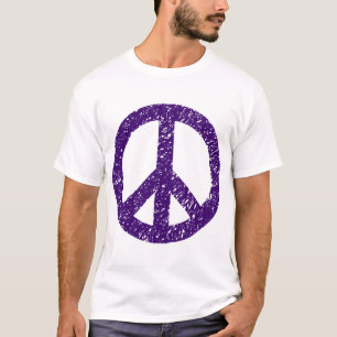 T-shirts Símbolo De Paz Escrita - Púrpura Dp