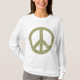 T-shirts Símbolo de paz Scribbled - Khaki