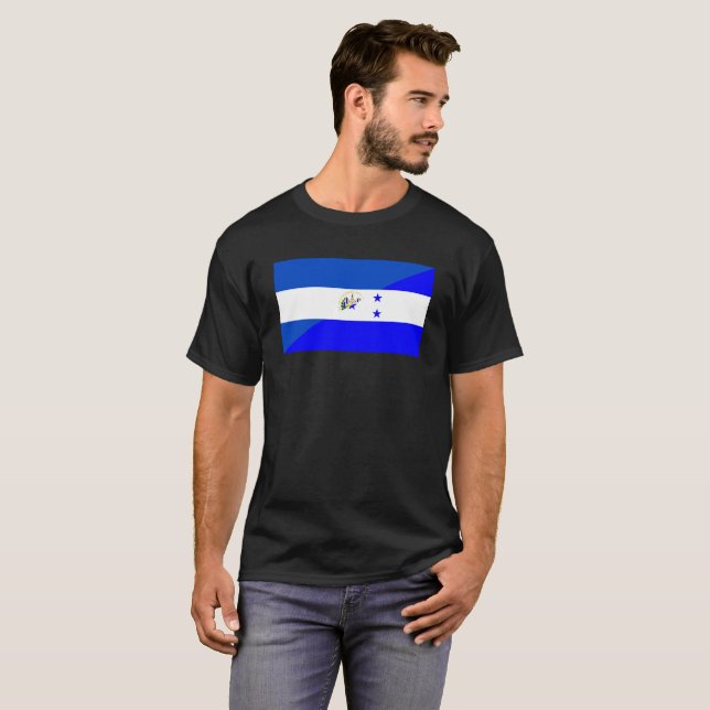 T-shirts símbolo do país da bandeira de El Salvador (Frente Completa)