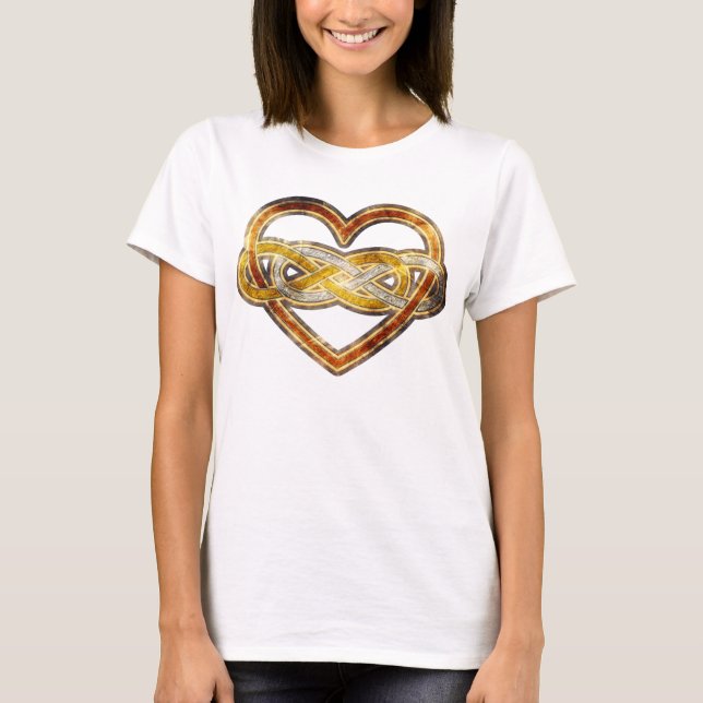 T-shirts Símbolo dupla Infinity Heart BiColor (Frente)