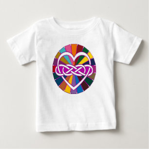 T-shirts Símbolo duplo Infinito Brilho colorido do coração
