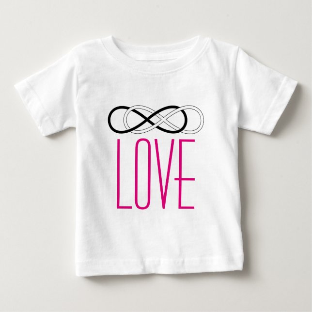 T-shirts Símbolo duplo Infinito - Preto e Branco + amor (Frente)