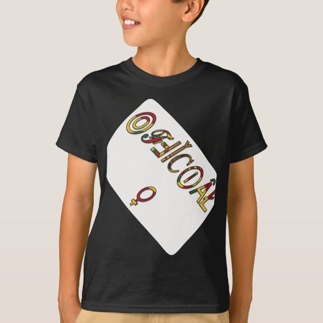 T-shirts Símbolo feminino "OFICIAL" invertido Impressão (Frente)