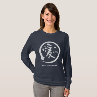 T-shirts Símbolo japonês branco do kanji do enso | para o
