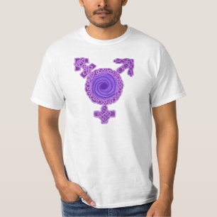 T-shirts Símbolo roxo do Transgender de Knotwork do célti