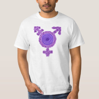 T-shirts Símbolo roxo do Transgender de Knotwork do céltico
