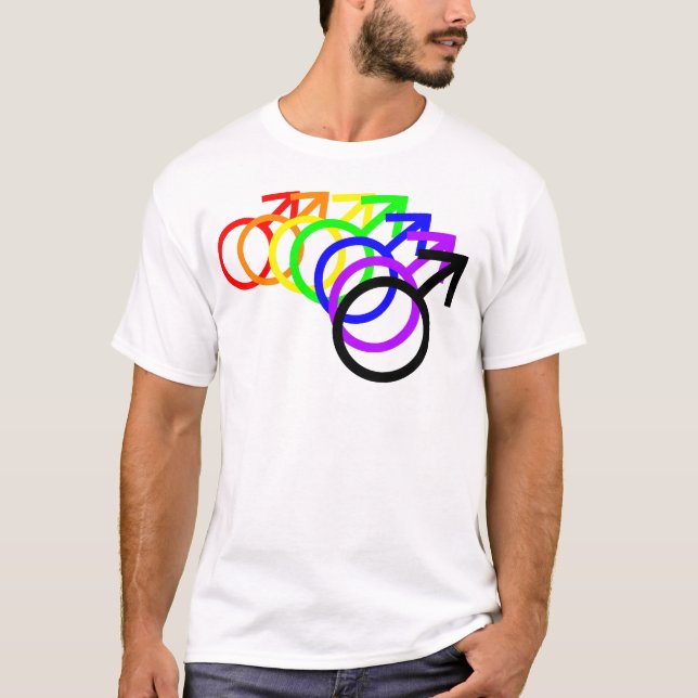 T-shirts Símbolos do Rainbow Male (Frente)