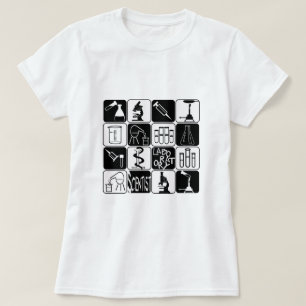 T-SHIRTS SÍMBOLOS E FERRAMENTAS DO CIENTISTA DO LABORATÓR