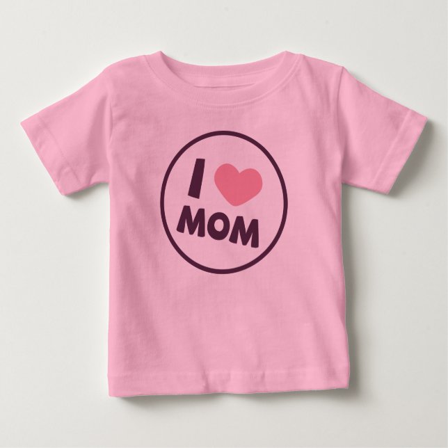 T-shirts Simples Eu Amo A Mãe Dia de as mães | Roupa (Frente)