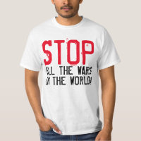 Simplesmente design de texto "PARE TODAS AS GUERRA