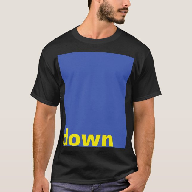 T-shirts Simplesmente design "retângulo azul para baixo" +  (Frente)
