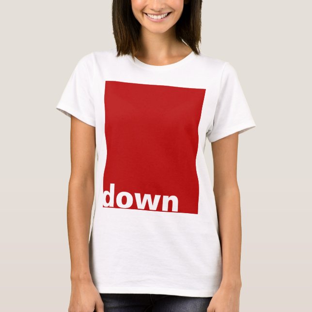 T-shirts Simplesmente design retângulo vermelho para baixo  (Frente)
