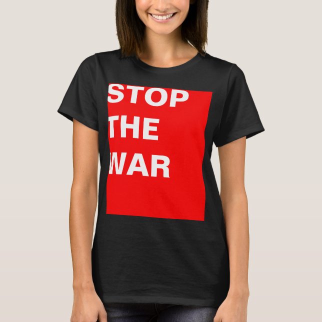 T-shirts Simplesmente design "retângulo vermelho PARE A GUE (Frente)