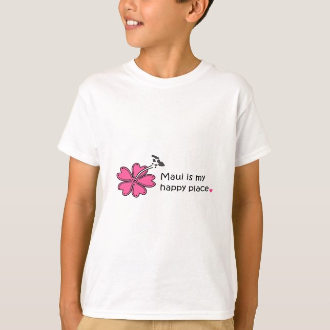T-shirts Simplesmente feliz em Maui (Frente)