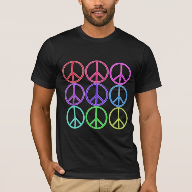 T-shirts sinais de paz pastel (Frente)