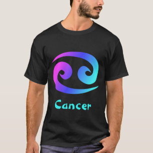 T-shirts Sinal azul magenta do zodíaco do Aqua do cancer