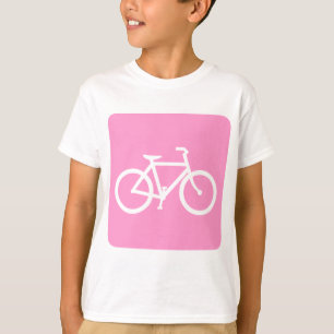 T-shirts Sinal da bicicleta - rosa