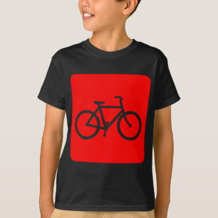 T-shirts Sinal da bicicleta - vermelho