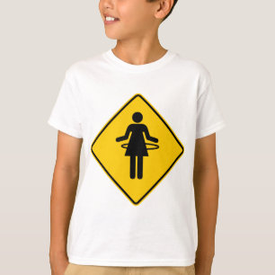 T-shirts Sinal da estrada da zona da aro de Hula