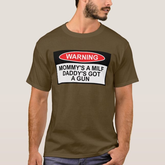 T-shirts Sinal de aviso, tema de MILF (Frente)