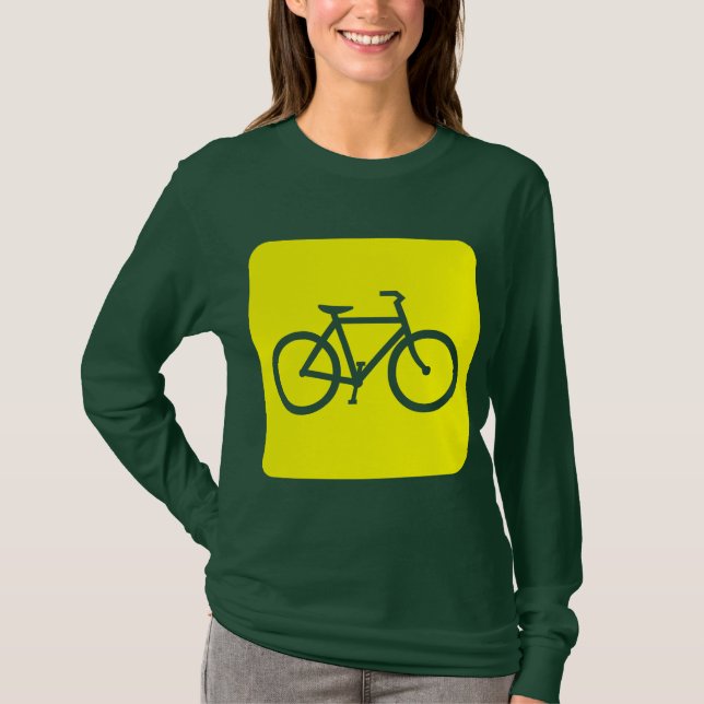 T-shirts Sinal de Bicicleta - Amarelo (Frente)