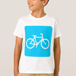 T-shirts Sinal de Bicicleta - Azul-Céu