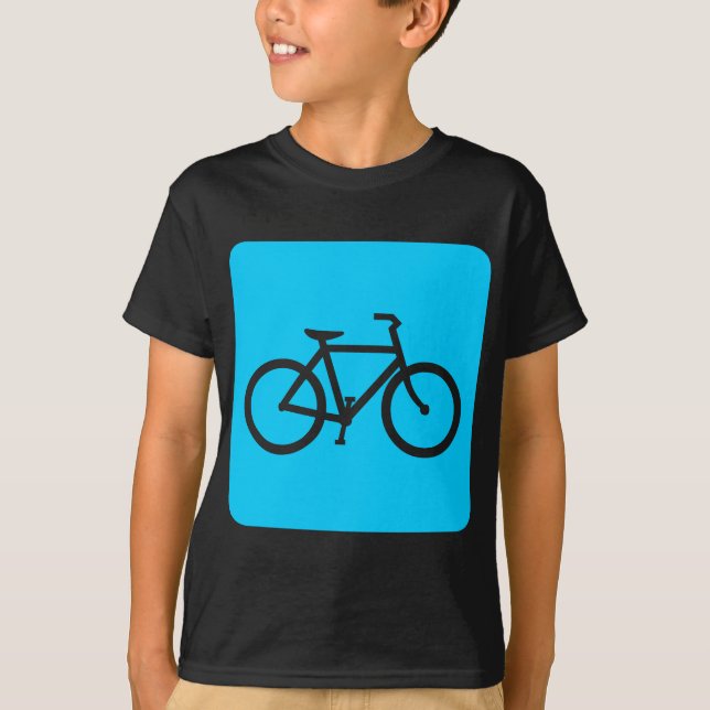 T-shirts Sinal de Bicicleta - Azul-Céu (Frente)