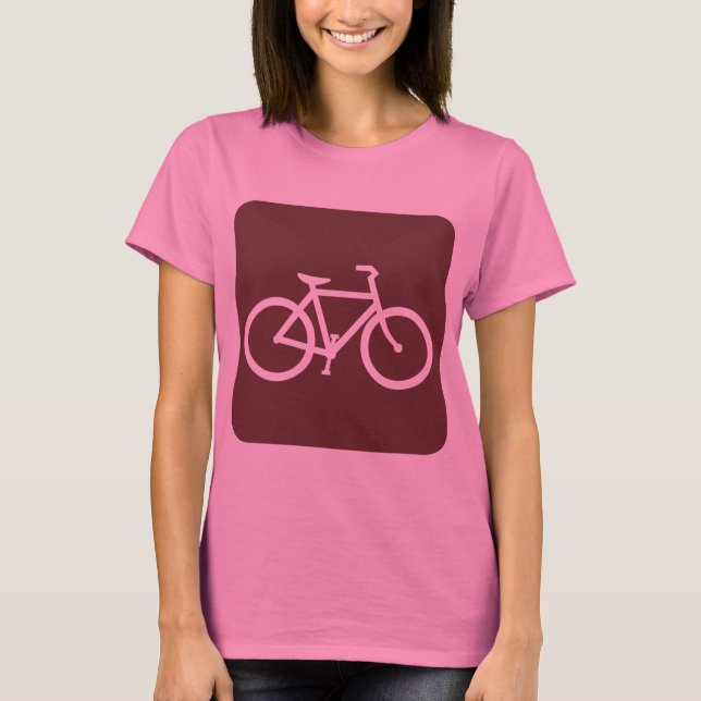 T-shirts Sinal de Bicicleta - Castanho Escuro (Frente)