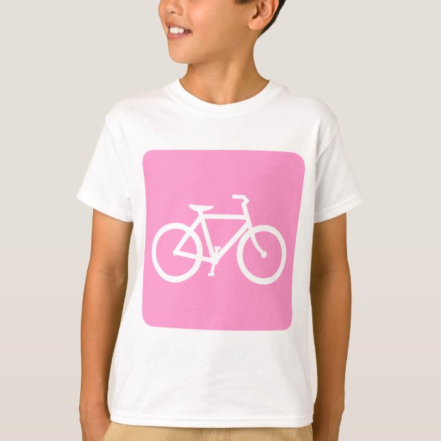 T-shirts Sinal de Bicicleta - Rosa (Frente)