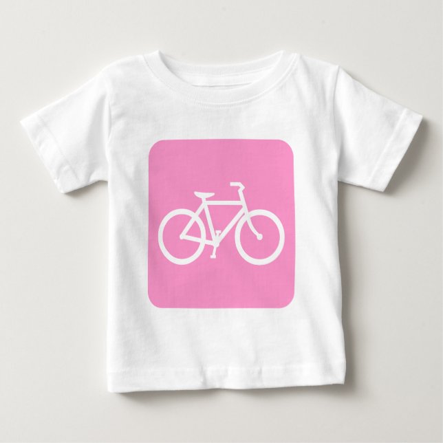 T-shirts Sinal de Bicicleta - Rosa (Frente)