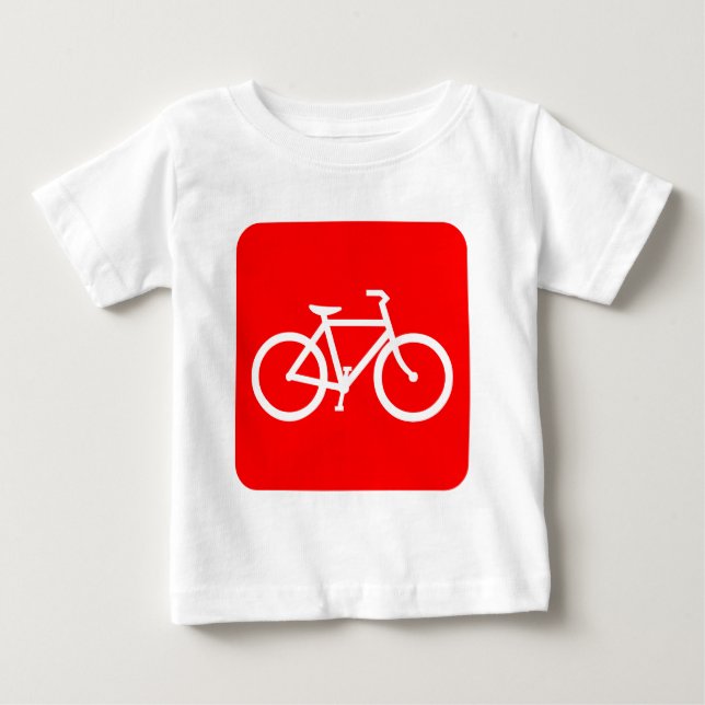 T-shirts Sinal de Bicicleta - Vermelho (Frente)